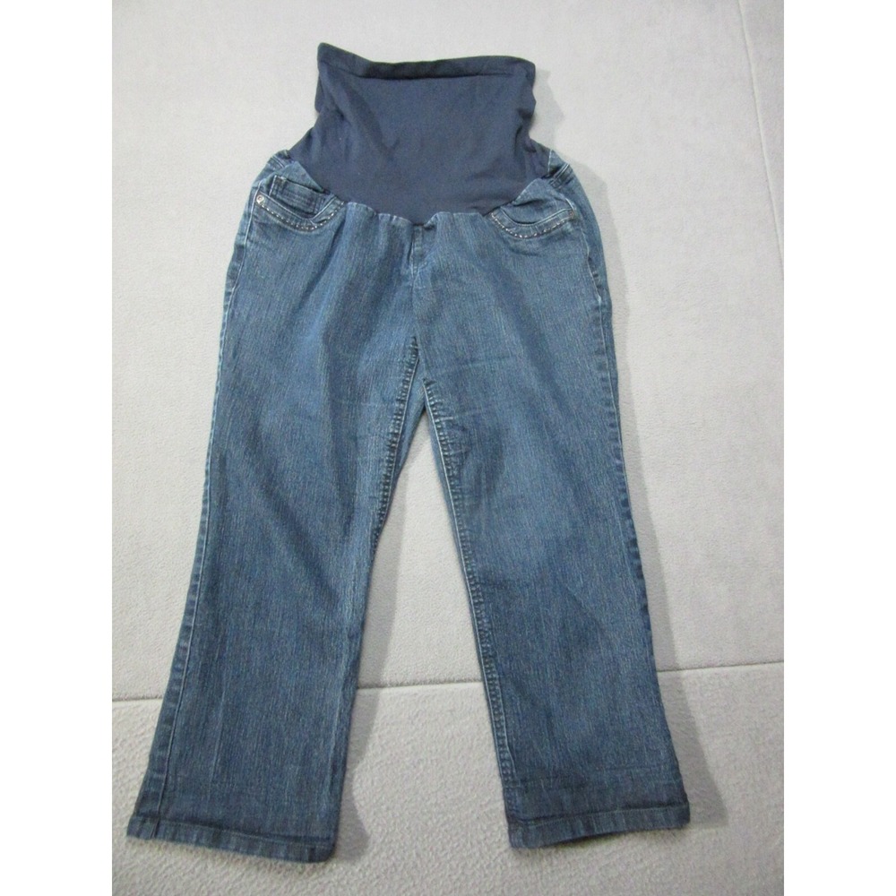 Motherhood Jeans Womens Large Blue Maternity Denim Stretch Straight leg 5-Pocket
